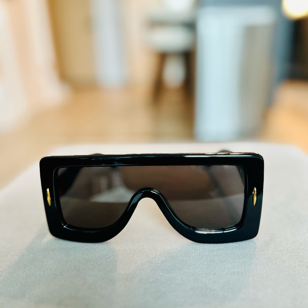 Loewe Black Sunglasses with Gold Accents